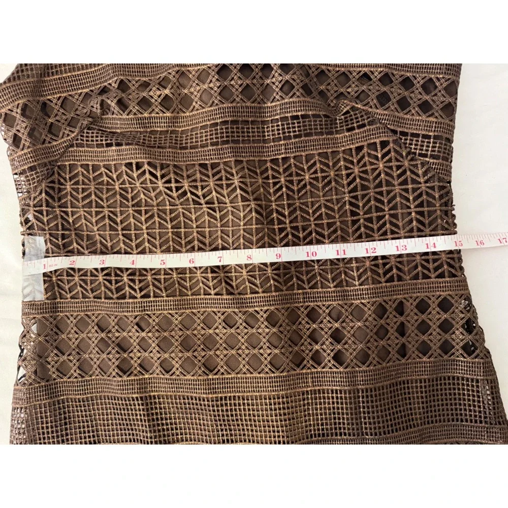 NWT WHBM White House Black Market‎ Dress Women Size 2 Brown Lace
